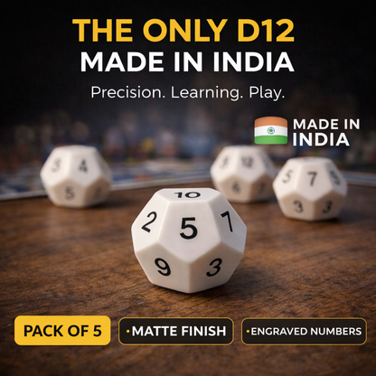 UNBOX TLM D12 Dice (Pack of 5 White)