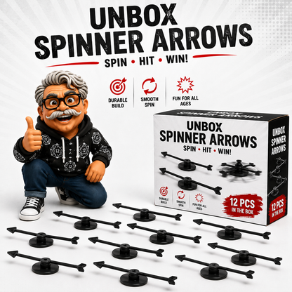 UNBOX TLM Black Spinner Arrows (Pack of 12) | Premium Spinner Arrows for Classrooms, Board Games, DIY Learning & Probability Experiments
