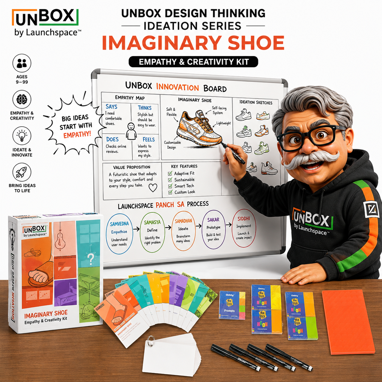 UNBOX Design Thinking Empathy Kit: Imaginary Shoe | Creative Thinking Kit