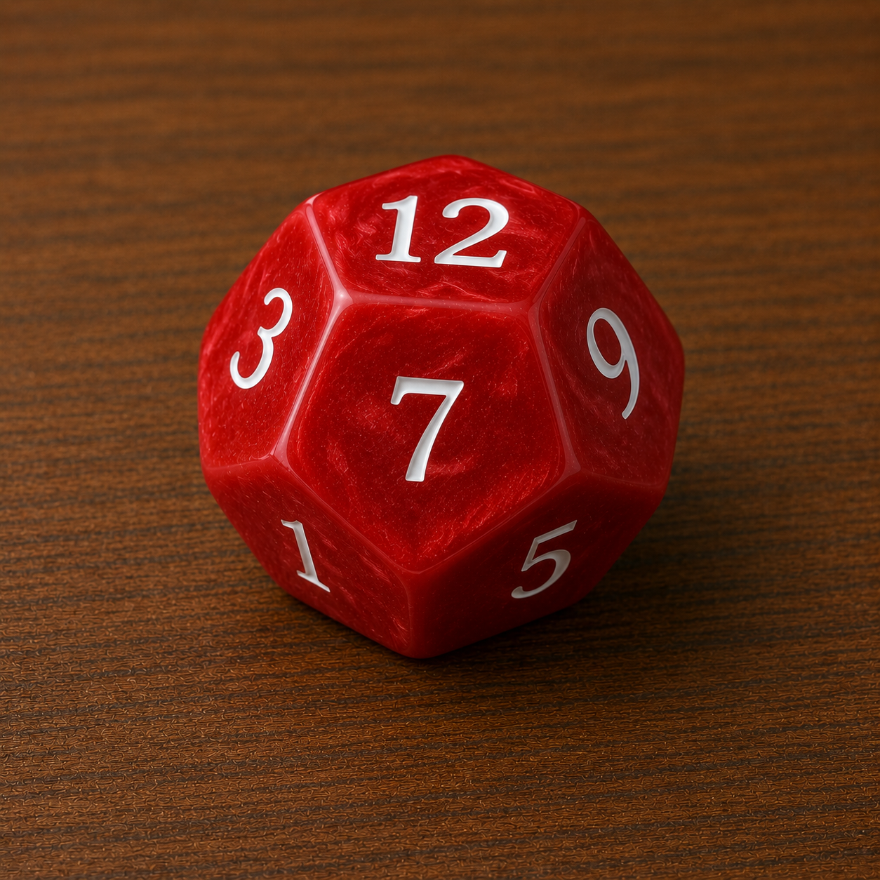 UNBOX TLM D12 Dice | Pack of 5 RED 12-Sided Dice for Maths, Probability & Board Games