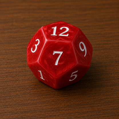 UNBOX TLM D12 Dice | Pack of 5 RED 12-Sided Dice for Maths, Probability & Board Games
